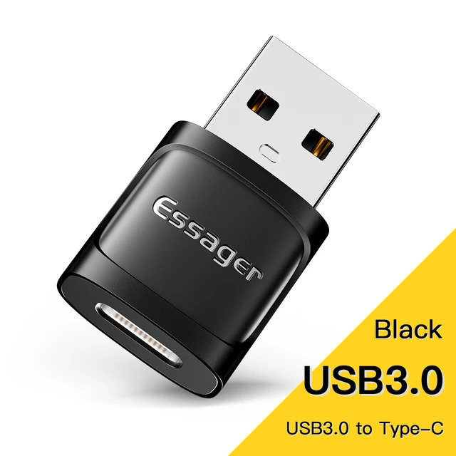 USB A to USB C adapter black