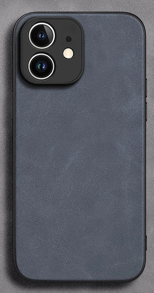 Leather Textured Soft Touch Phone Case For Apple iPhone Blue