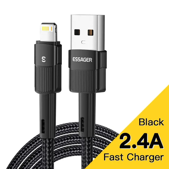 USB A to Lightning fast charging data cable