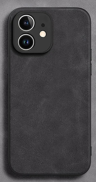 Leather Textured Soft Touch Phone Case For Apple iPhone Black
